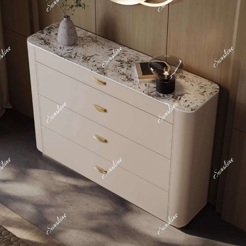 

Modern living room storage dining side bedroom facing the door rock slab light luxury storage chest