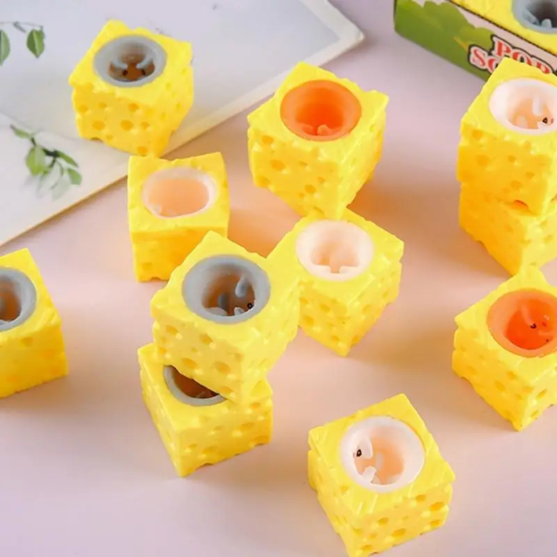 M89C Soft TPR Cheese Mouse Squeeze jouet pour le soulagement du stress Playme Sensory les âges