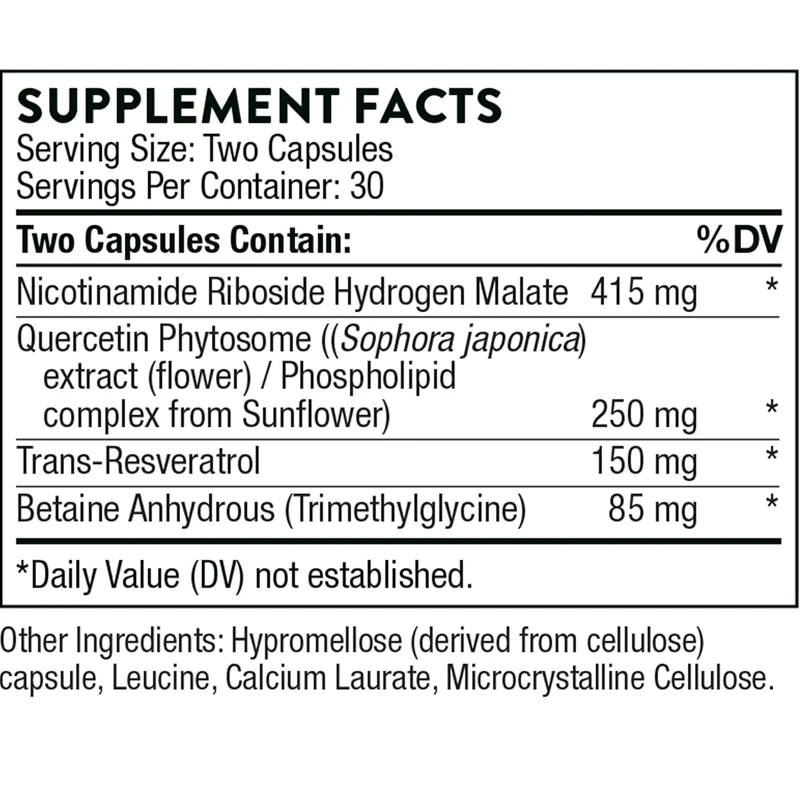 

Resveratrol -Nicotinamide nucleoside containing quercetin in plant body and resveratrol - supports healthy aging and methylation