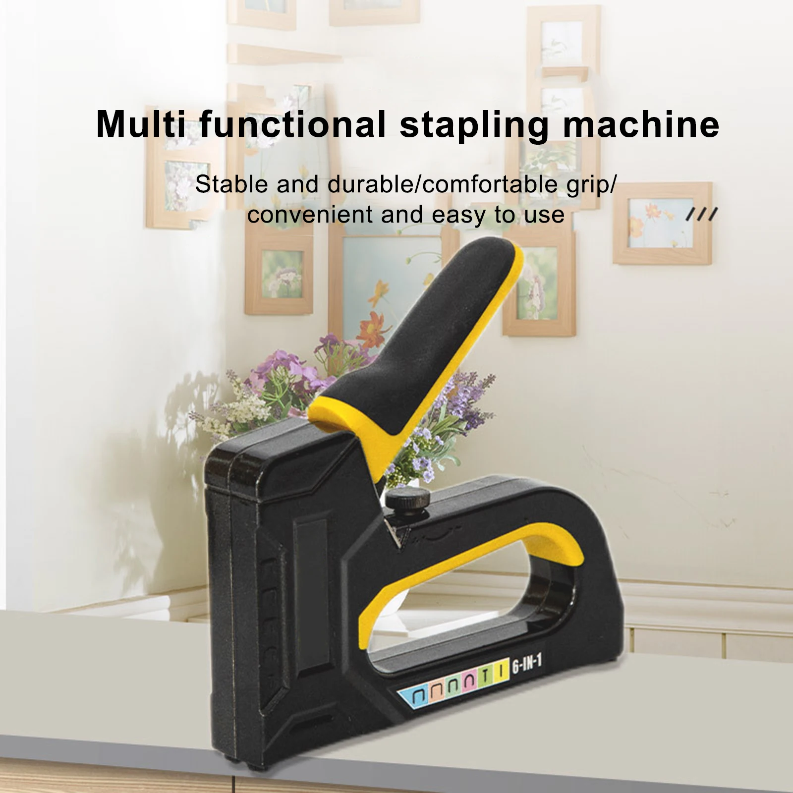 6 in 1 Stapler Furniture Heavy Duty Staple Gun Construction Stapler For Wood Metal Hand Tool Nail Gun For Home Decoration