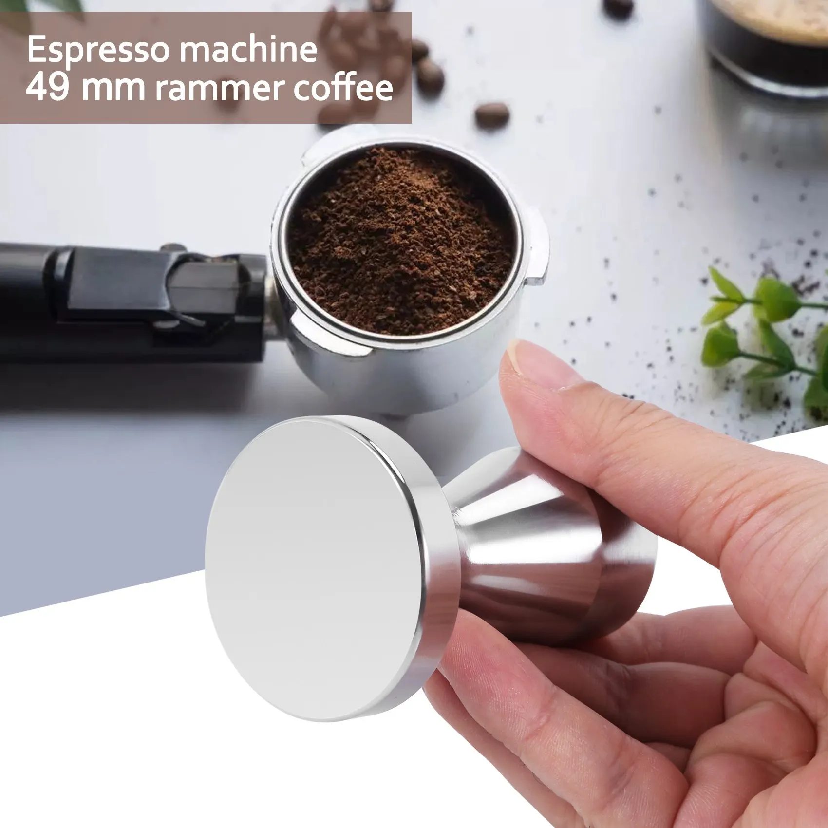 Stainless Steel Coffee Tamper Barista Espresso Tamper 49mm Base Coffee Bean Press