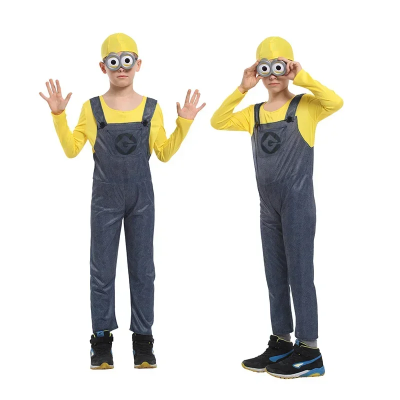 AA ミニオンアニメフルファミリーコスプレ衣装少年少女ジャンプスーツ子供仮装怪盗グルーの月泥棒カーニバルパーティードレスアップ C 2025 新しい