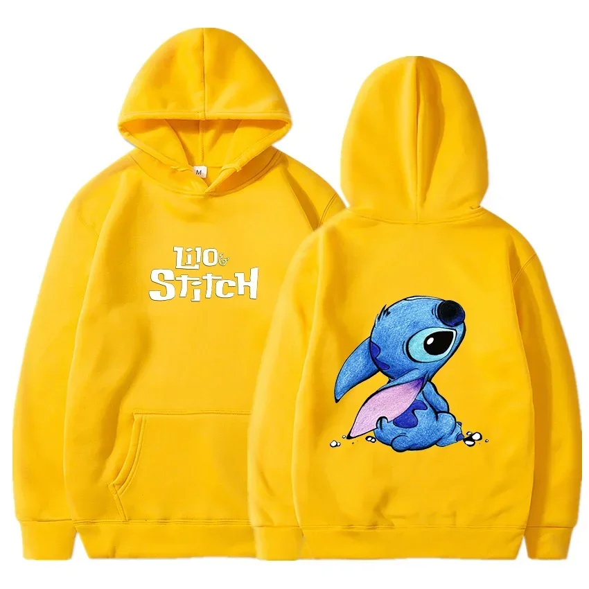 Disney Lilo Stitch Thin Hoodie Sweatshirts Men Women Autumn Casual Boys Girls Harajuku Streetwear Hoodies Pullover Tops