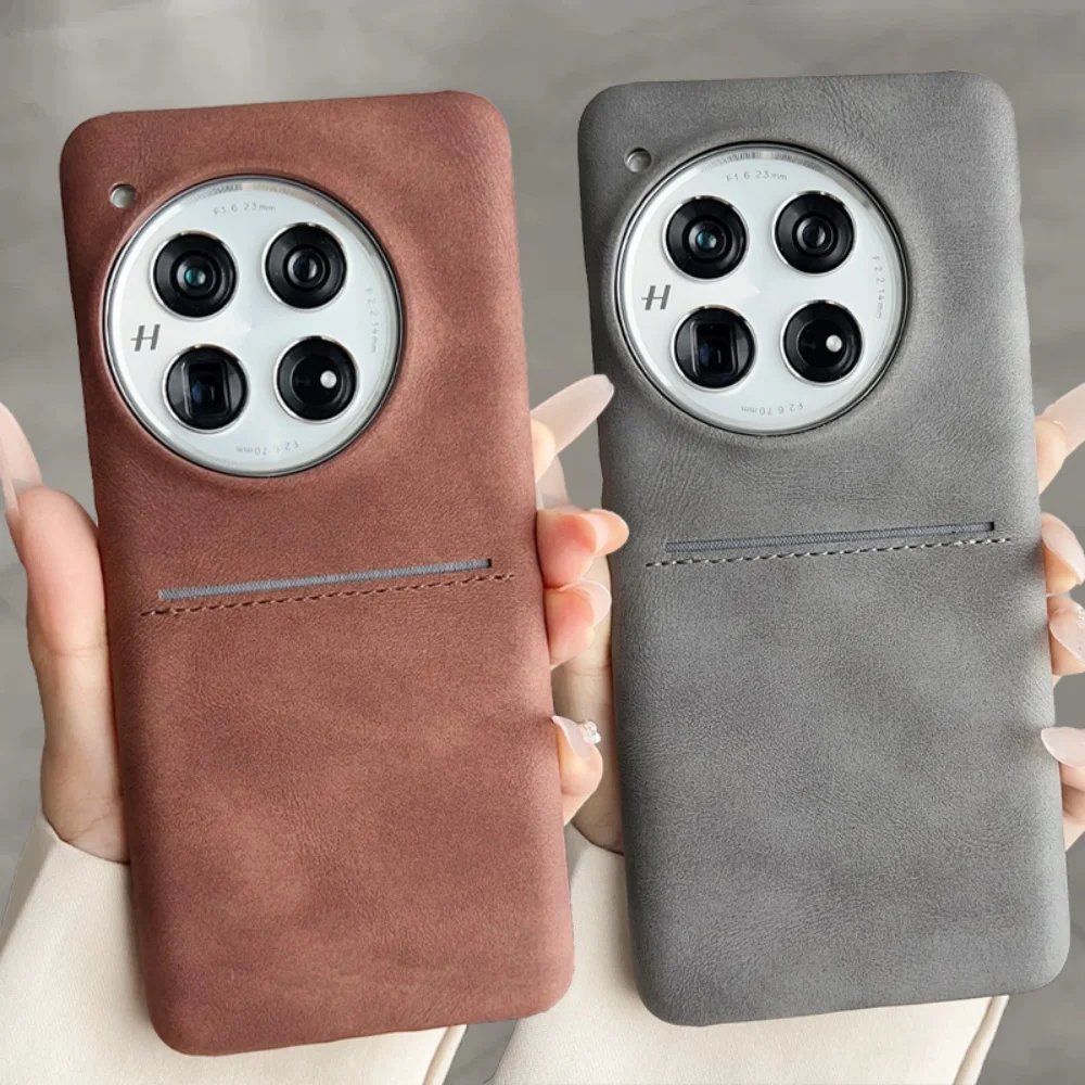 حريري جلد الغنم محفظة حمل بطاقات جراب هاتف ل OnePlus 13 13R 12 12R 11 11R ACE5 ACE2 ACE3Pro الأعمال غطاء مدرع مقاوم للصدمات