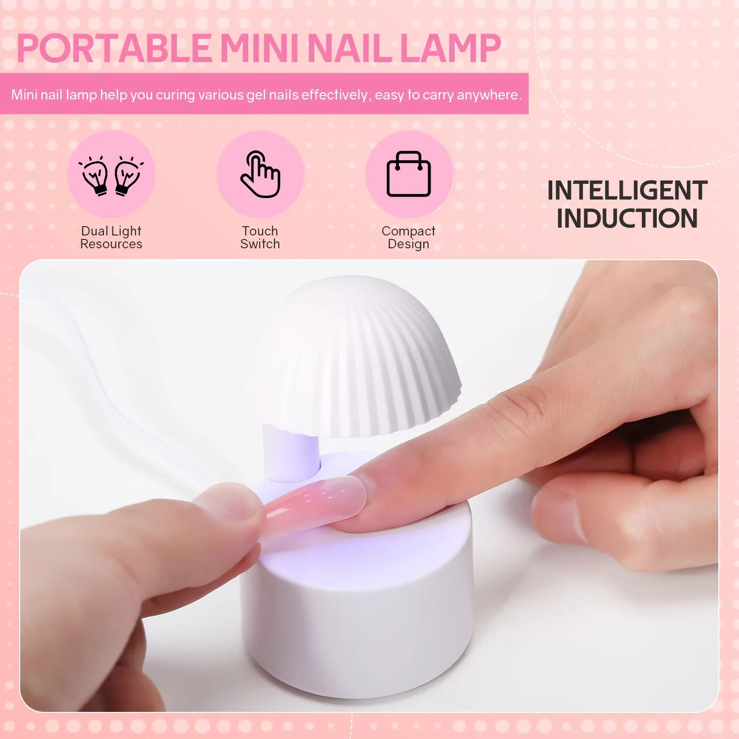 YIKOOLIN Mini UV LED-lamp voor gelnagels Smart Sensor Draagbare manicure Licht DIY Nail Art & Gel Polish Extension