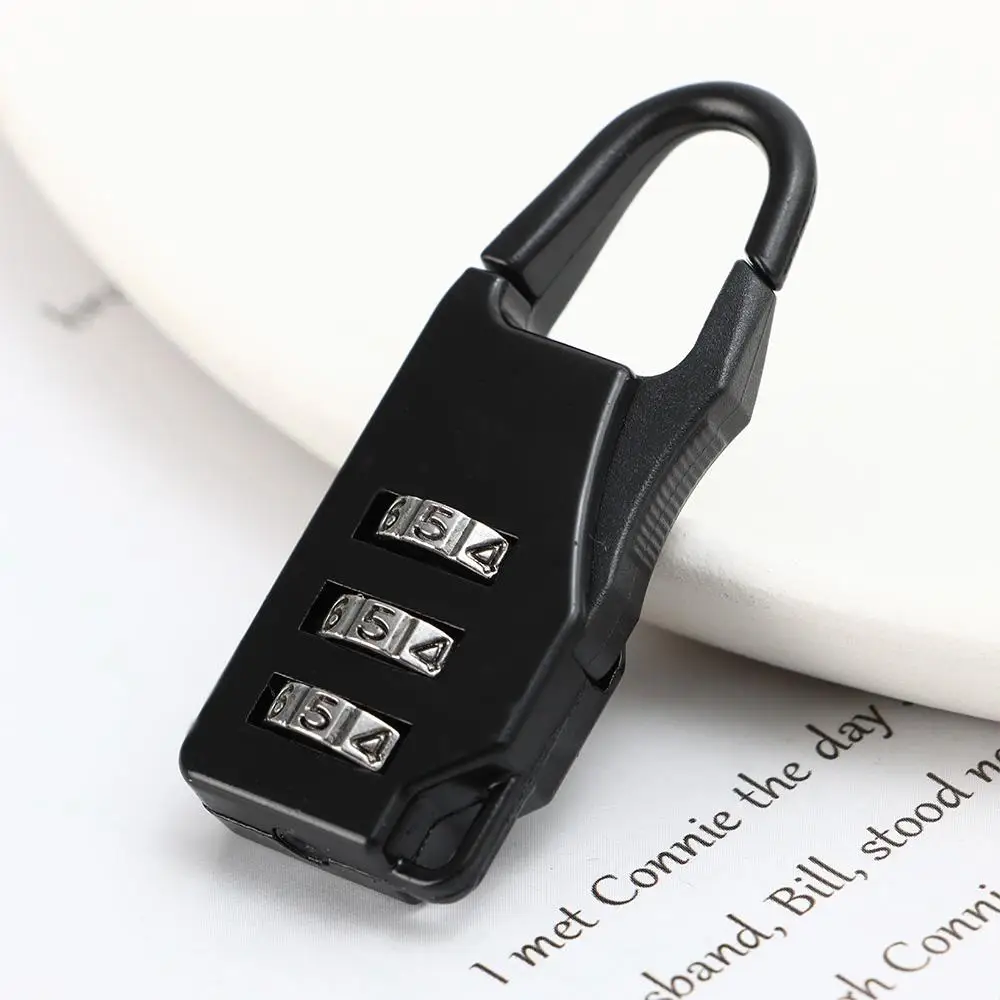 Durable 3 Digit Combination Lock Bags Padlock Password Locks Zipper Padlock Backpack Baggage Anti-theft Lock