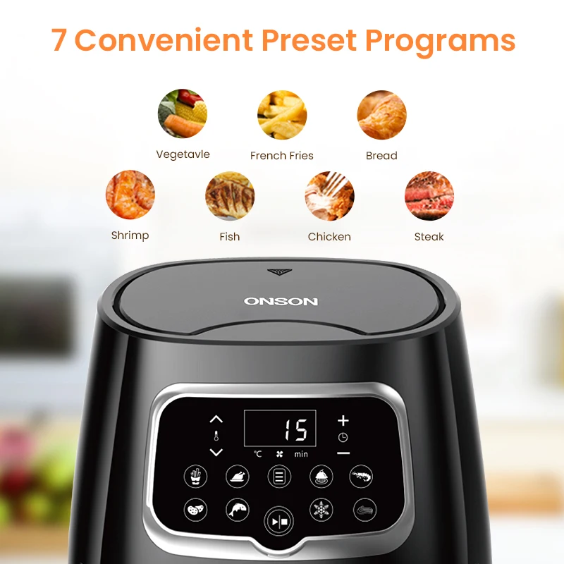 MAMNV Air Fryer 5.5L Multi-functional Oil-free Fryer Automatic Household 360°Baking LED Touchscreen Deep Fryer without Oil