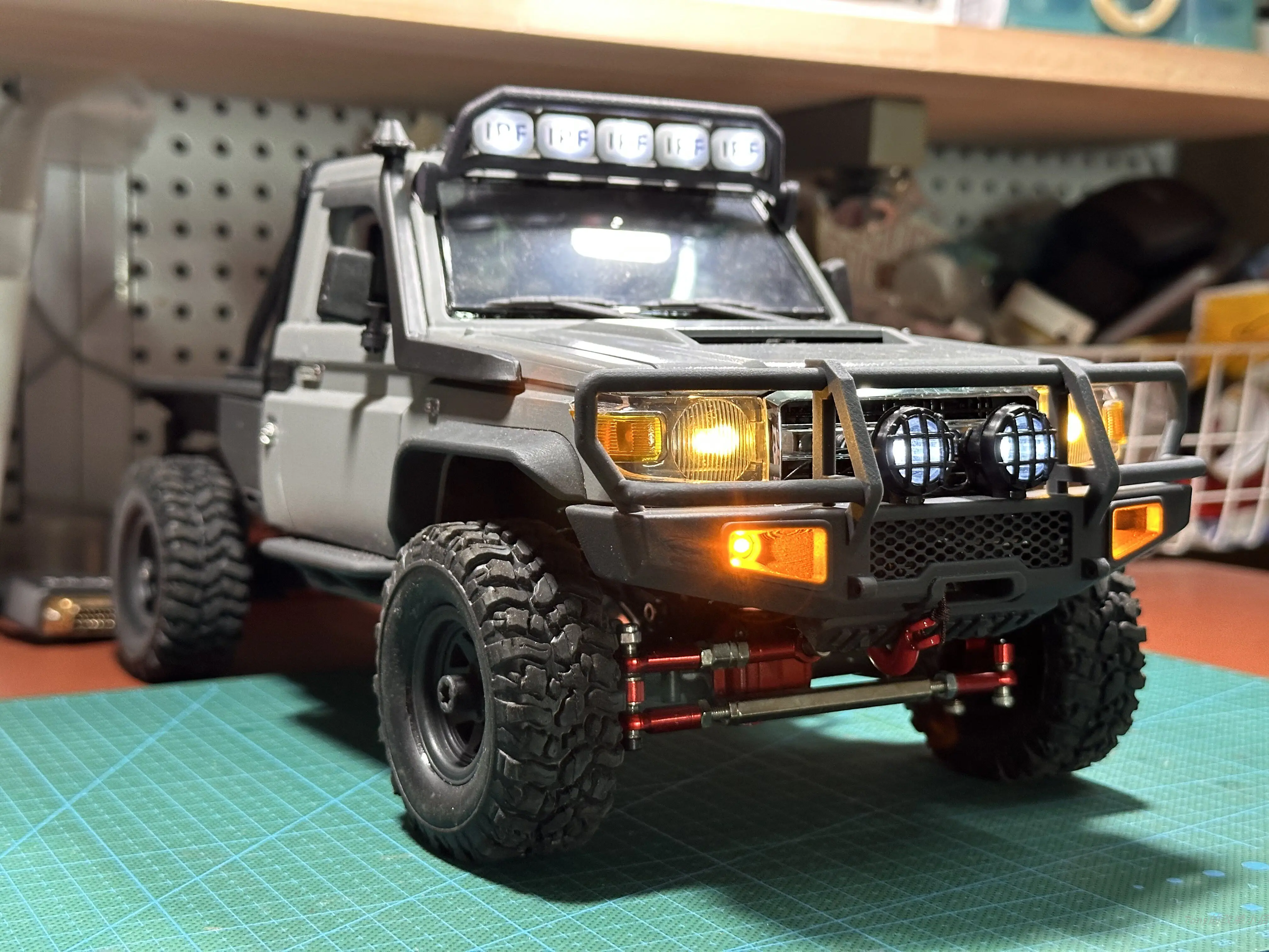 MN ARB Style Front Bumper With LED Lights Tow Hook For MN-82 RC Off Road Crawler Upgrade Modified Truck Accessory RC Hobby Parts - view 6