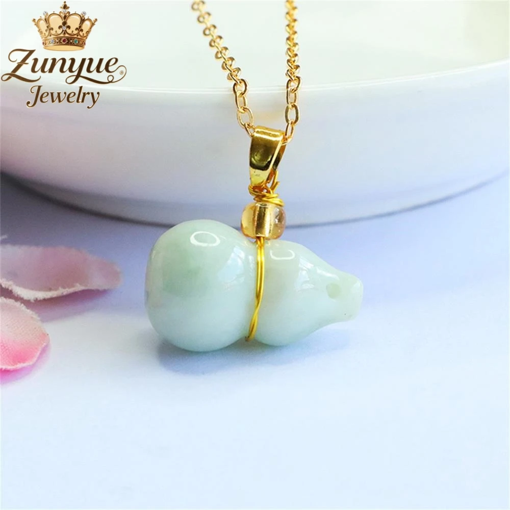 

Natural Burmese A-Grade Jadeite Three-Dimensional Gourd Pendant Luxury Quality Jewelry Fashion Jewelry Exquisite Charms Popular