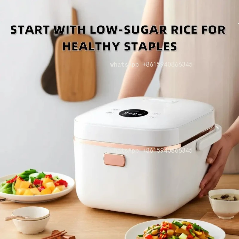 Rice Cooker with Stainless Steel Inner Pot, Smart Touch Control, Timer, Low-Sugar Healthy Cooking, Home Kitchen Appliance