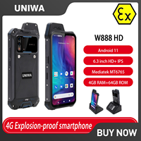 UNIWA W888 ATEX Explosion Andriod Smartphone Walkie Talkie IP68 6.3“ HD 4GB 64GB 4400mAh NFC Certification Explosion-proof Phone
