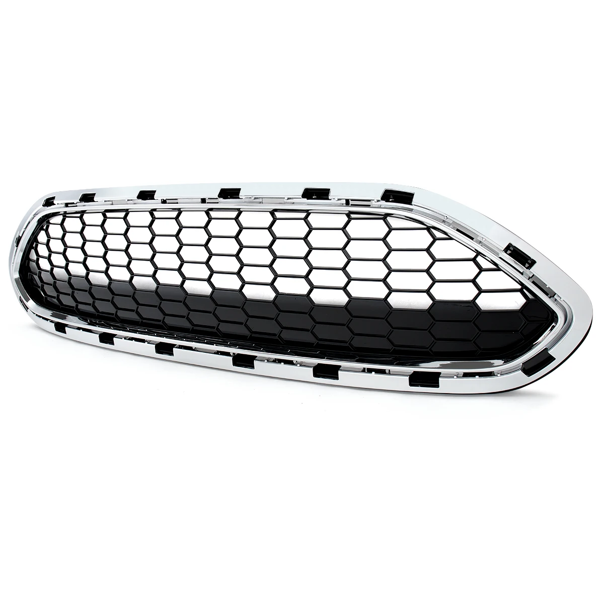 Chrome+ Black Honeycomb Style Front Bumper Grille Grill For Ford Fiesta 2014-18