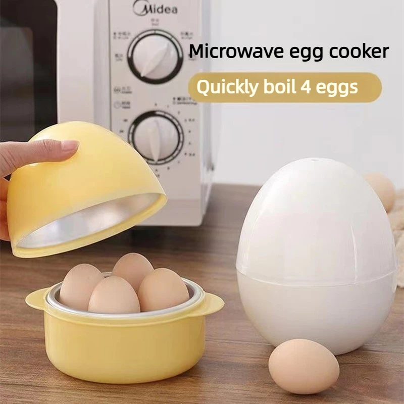 Microwave Egg Shaped Steamer, Rooster Egg Cooker, Self-service Quick Breakfast Four Egg Soft Boiled Egg Steamer