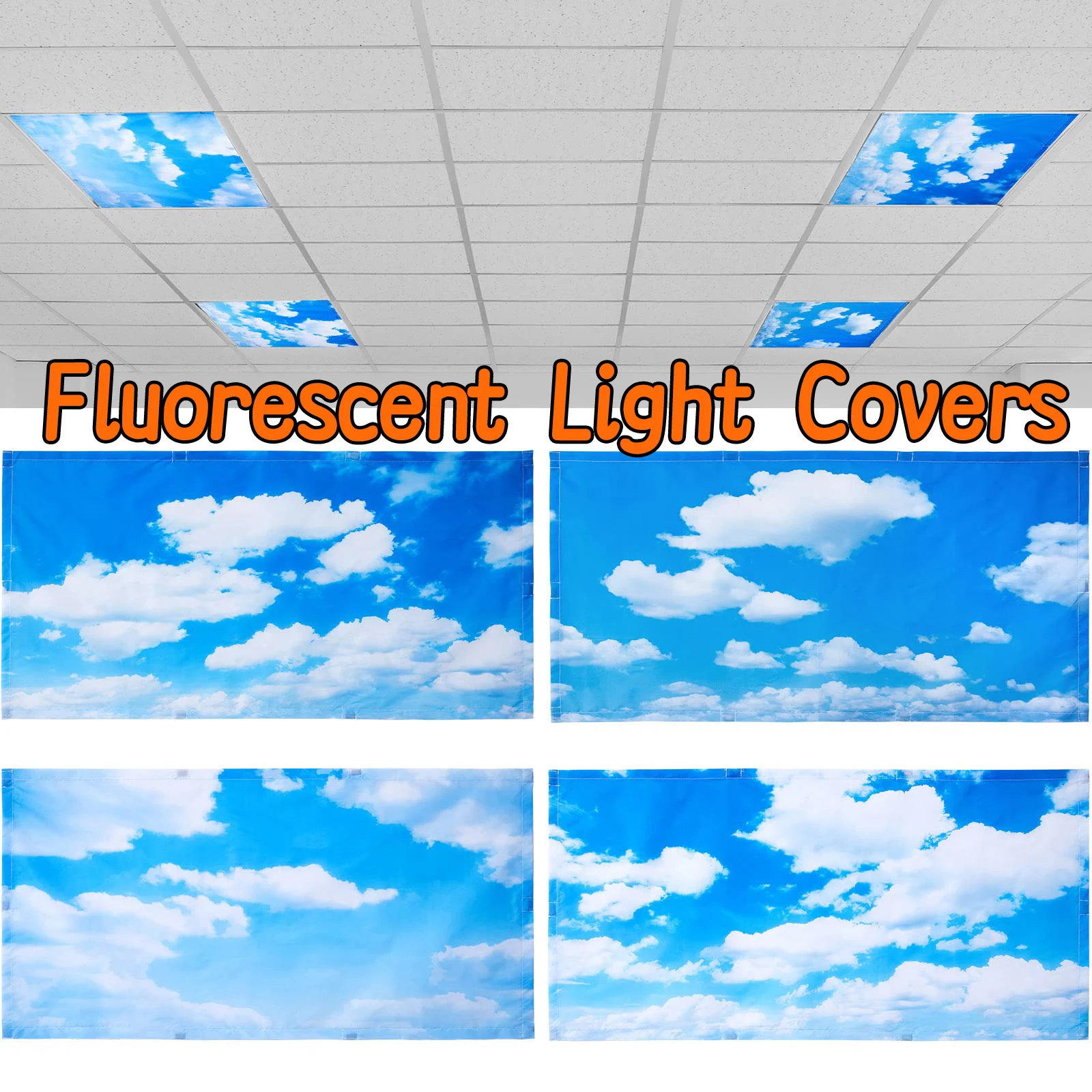 

2 X 4 Feet Fluorescent Light Covers With 10 Magnetic Buckles Magnetic Light Filters For Home, Offices, Decoration Light Covers