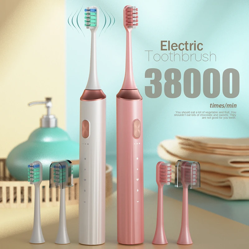 Electric Toothbrush Adult Household USB Rechargeable Sonic Toothbrush 5 Modes Travel Toothbrush with 3 Brush Head Gift