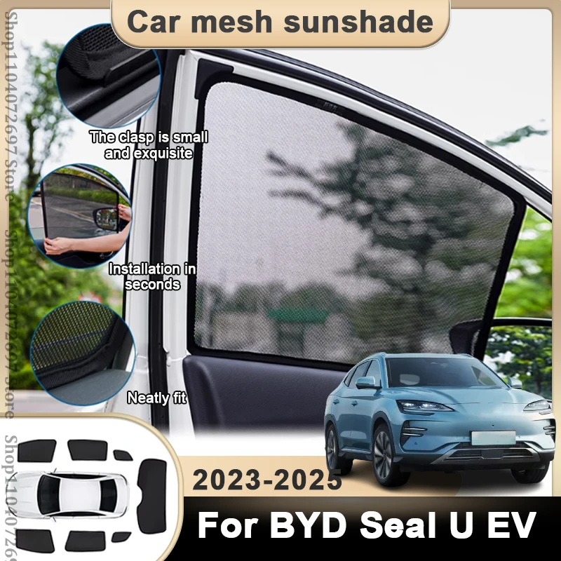 

Magnetic Car Sunshade For BYD Seal U EV Sealion 6 Accessories 2023 2024 2025 Windshield Sunshade Cover Protector Front Window