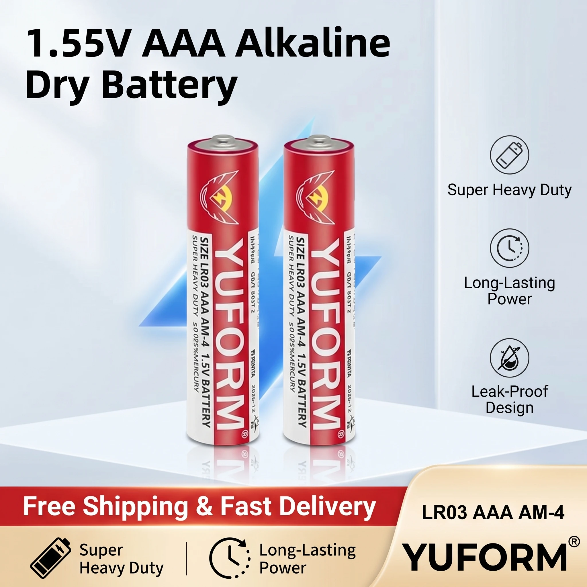 

1.5V AAA Alkaline Battery LR03 Disposable Dry Cell for Wireless Mouse Keyboard Toys