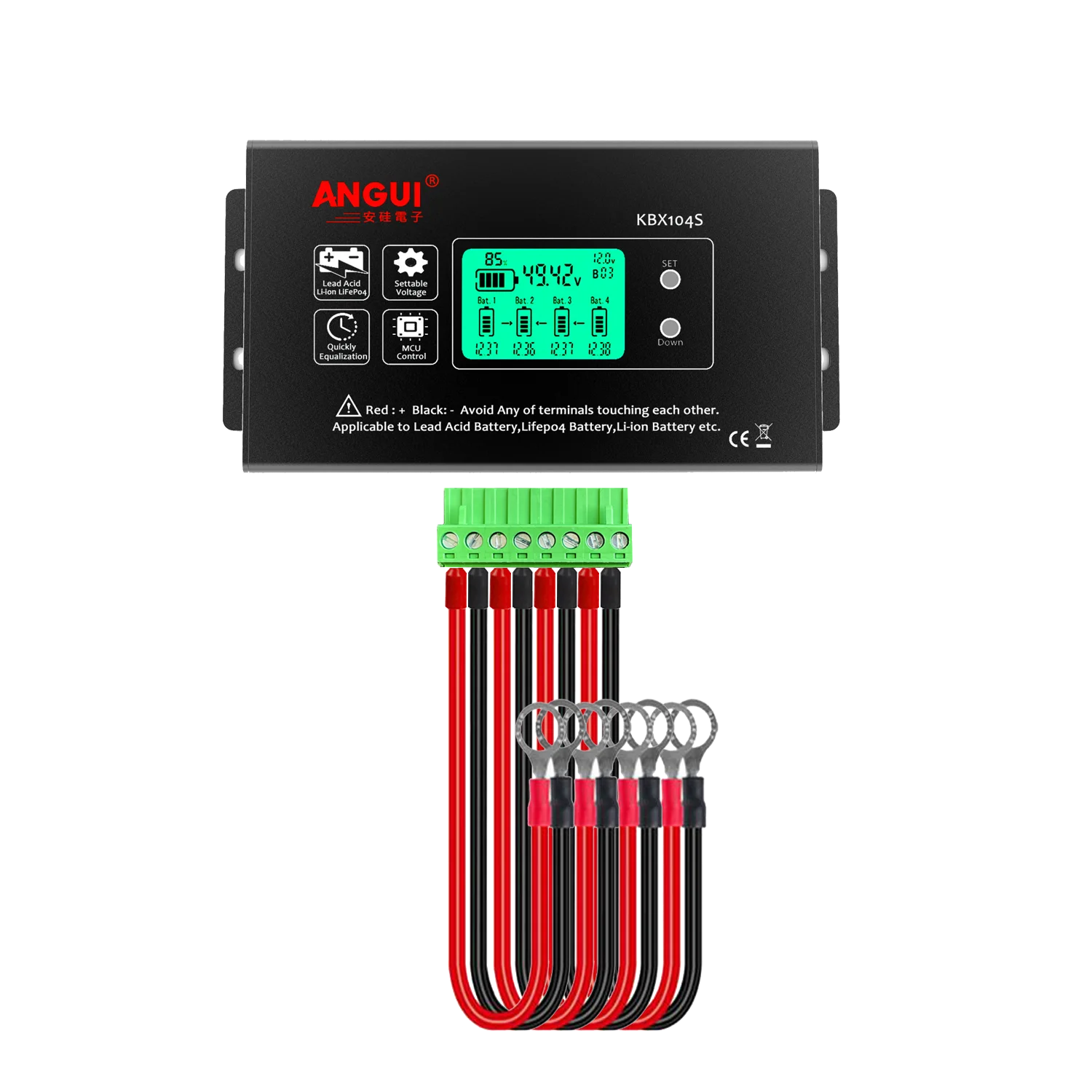 ANGUI Batterijmonitor balancer 4S Batterij Equalizer LCD Actieve Gel AGM Loodzuur Li-ion LiFePO4 4S 4P 12 24 36 48 96 V