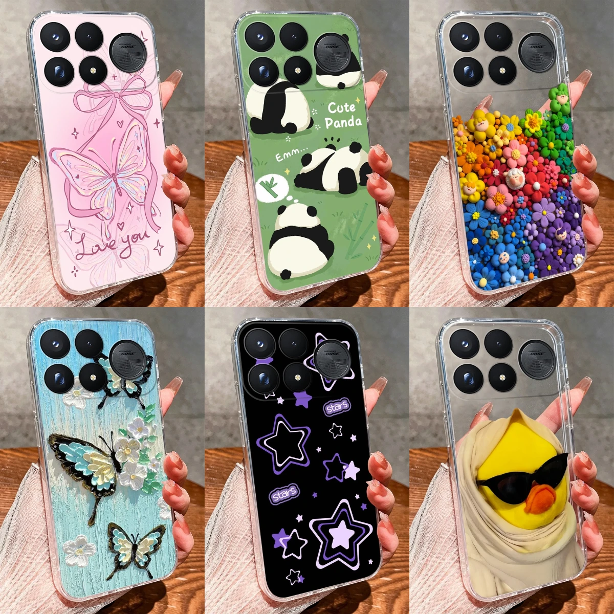 Hülle für Xiaomi Poco F9 Ultra Pro 5G, gelbe Ente mit Schleife, schmutzabweisend, transparenter Schutz für Xiaomi Poco F9 Pro, Funda.