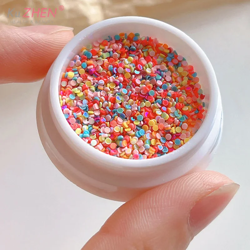 1Box Colorful Polka Dot Nail Art Glitter Sequins Round Shaped Nail Sequins Paillette Flakes For Nail Art 3d Decals Accessories