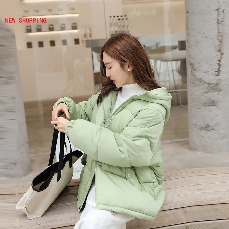 2022 Winter Women Coatpurple Oversize Parka Coat White Warm Thick Down Cotton Jacket Female Loose Hooded Padded Women Jackets
