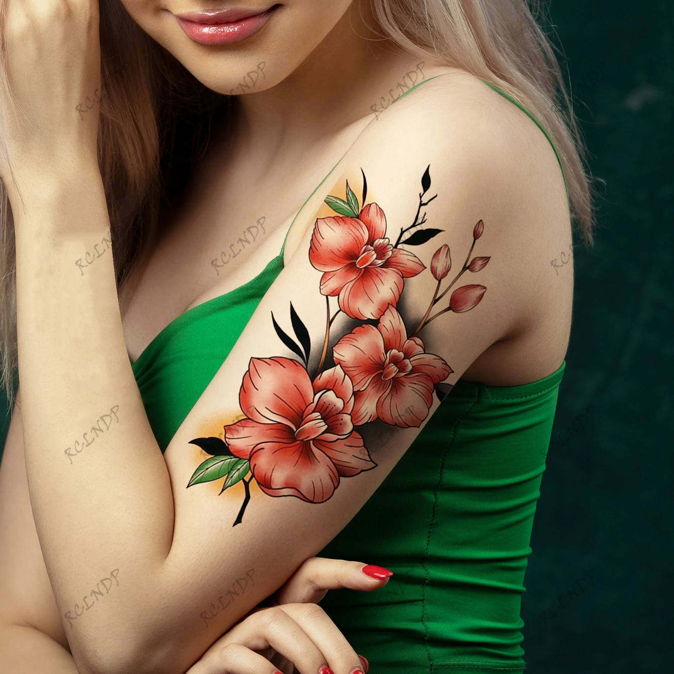 Waterproof Temporary Tattoo Sticker flower Fake Tatto Flash Tatoo Arm back Tato for Girl Women Men