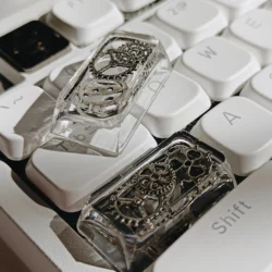 Gear Personalized Keycaps Translucent Resin Additional Custom Keycaps Ctrl/Alt/shift Creative Keycaps for Mechanical Keyboards