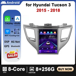 9.7 inch Android 16 Car Radio For Hyundai Tucson 3 2015 - 2018 Multimedia Stereo Video Player GPS Navigation Carplay Auto BT