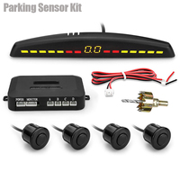DC 12V Car LED Parking Sensor Kit 22mm Sensors Backlight Display Reverse Backup Radar Monitor System Safety Alarm Probe Device