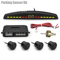 DC 12V 자동차 LED 주차 센서 키트 22mm 센서 백라이트 디스플레이 역방향 백업 레이더 모니터 시스템 안전 경보 프로브 장치