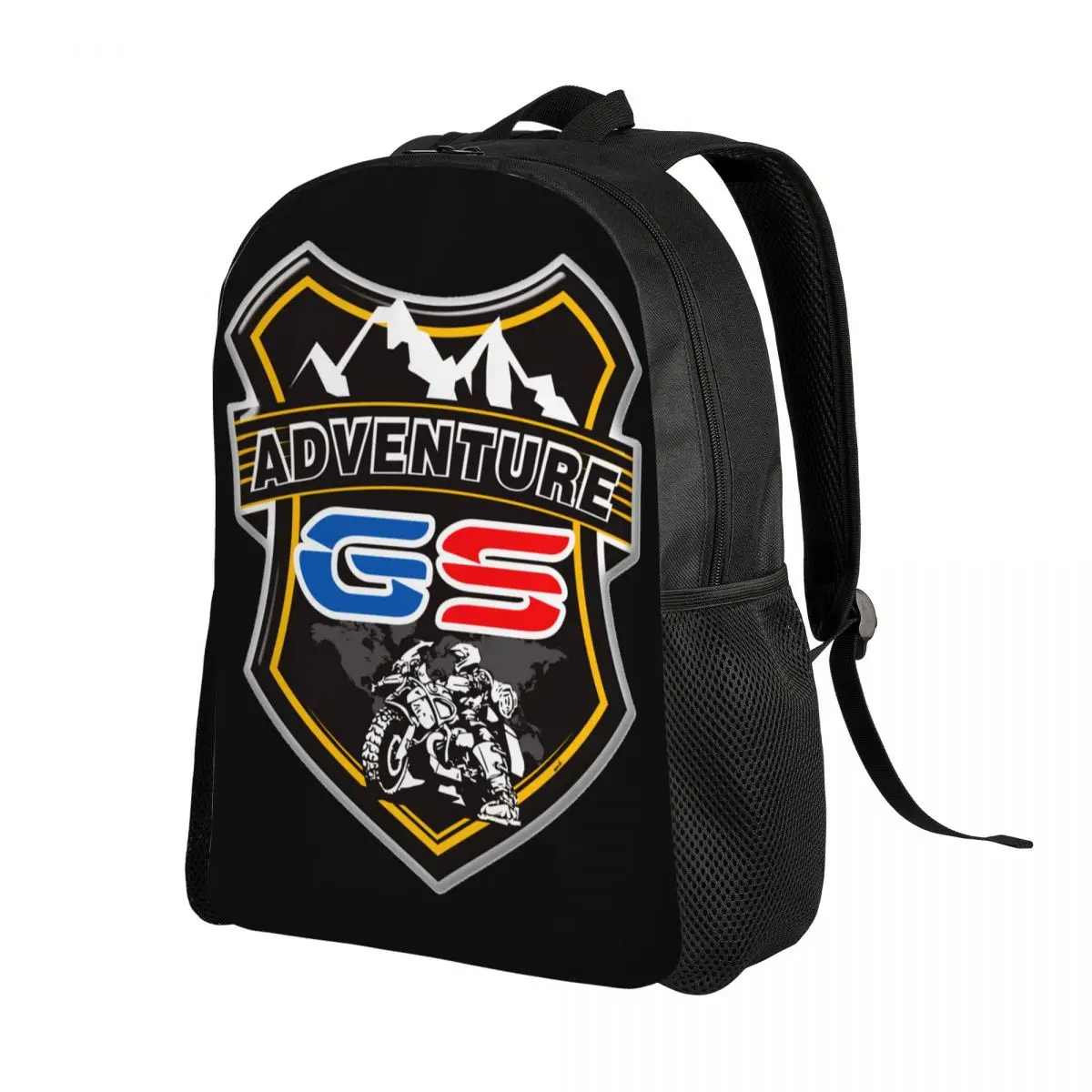 Custom GS Motorcycle Adventure Backpack Men Women Basic Bookbag for College School Motorrad Biker Bags