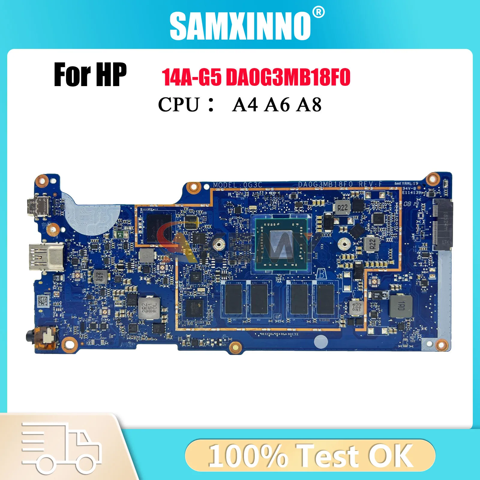 

DA0G3MB18F0 Материнская плата для ноутбука HP Chromebook 14A G5 с процессором A4-9120, 4 ГБ ОЗУ, 16 ГБ SSD L51910-001, протестировано, ОК