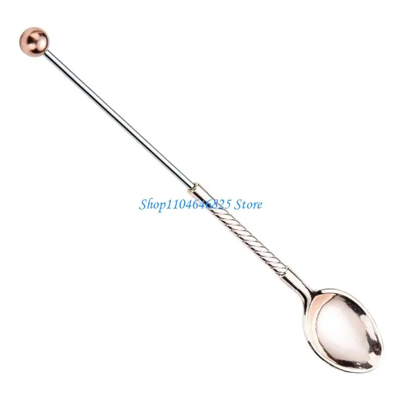 

Elegant Long Handle Spoon Beaded Embellished Stir For Dessert Parlors Gifting