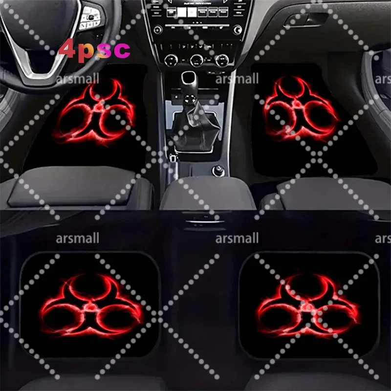 Universal Fit Biochemical Umbrella Pattern Car Floor Mats, Washable Polyester Fiber With Non-Slip Backing, Fashionable Protectio