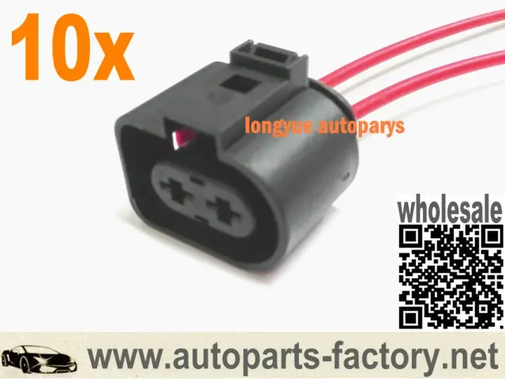 Longyue 10 шт. 2-контактный разъем для ткацкого станка 1J0973752 для VW AUDI 1J0 973 752 Longyue 10 шт. 2-контактный разъем для ткацкого станка 1J0973752 для VW AUDI 1J0 973 752