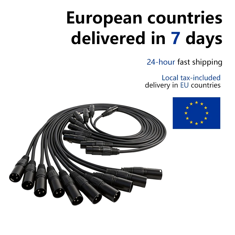 Câble métallique DMX XLR pour éclairage de scène, 10 pièces/lot, 1 à 2 mètres de longueur, 3 broches, connexion de ligne de signal, 1m, 3,5 pieds, tête mobile audio