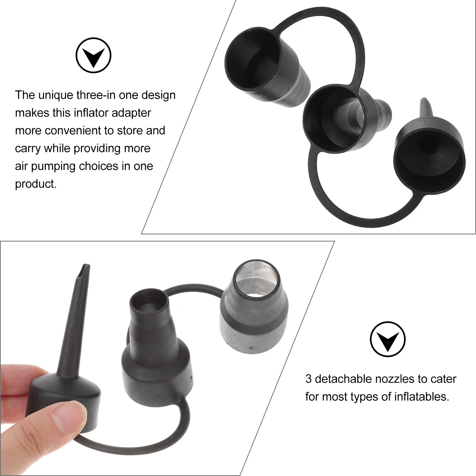 

2 Sets Air Pump Inflatable Mouth Nozzle Replacement Balloon Attachment for Inflatables