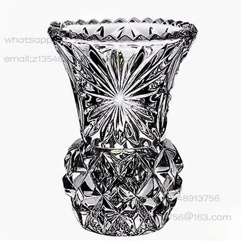 Crystal Glass Household Computer Table Bedside Table Single Flower Arrangement Vase Ornament