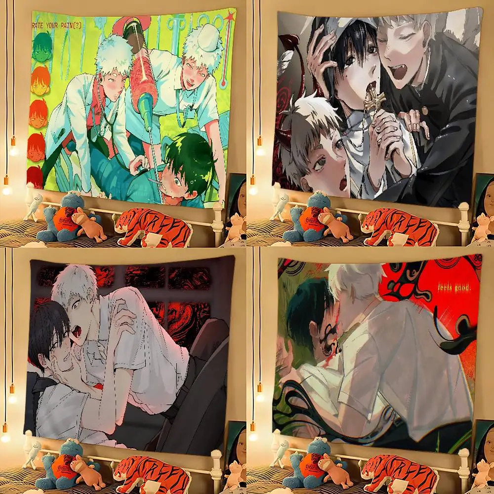 The Summer Hikaru Died Anime Colorful Tapestry Wall Hanging Hippie Flower Wall Carpets Dorm Decor Wall Art Decor