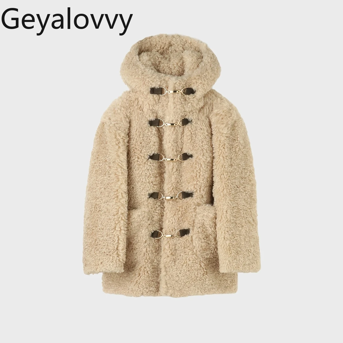 Japanse Stijl Winter Nieuwe Losse Capuchon Halflange Nepbontjas Pluizige Leeftijdsverlagende Zoete Vrouwen Veelzijdige Overjas