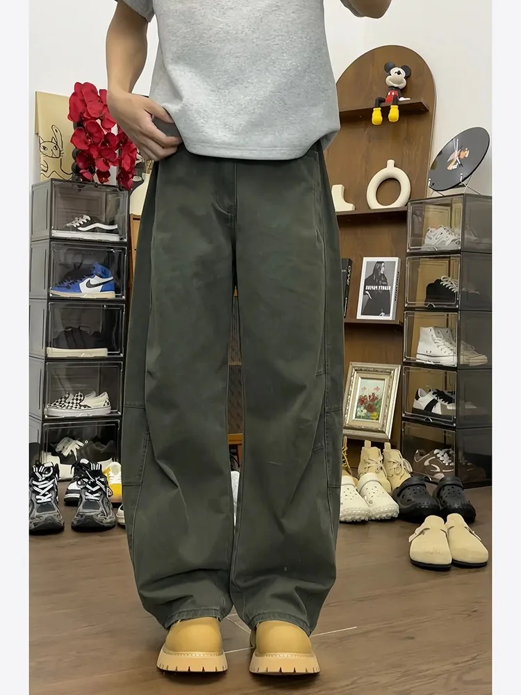 

Cleanfit Men's Workwear Pants Straight Leg Cotton Casual Trousers American High Street Sle Summer Faionable Pure Color