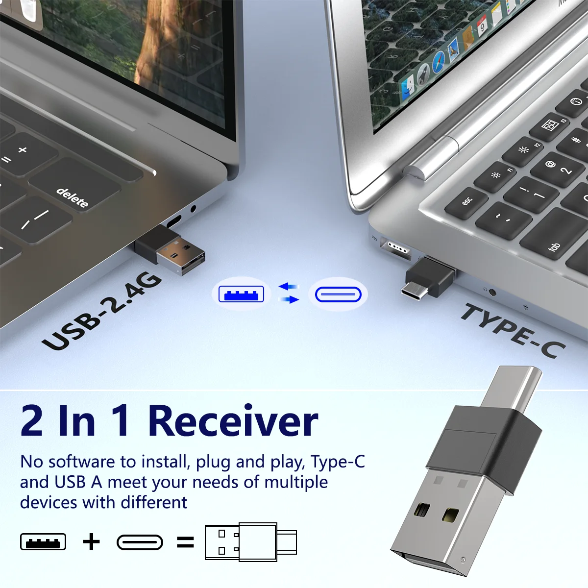 ليزر سماعة لاسلكية تعمل بالبلوتوث ماوس التحكم عن بعد TikTok فيديو قصير PPT صفحة تحول تحكم الهاتف المحمول اللوحي Type-C & USB A #5