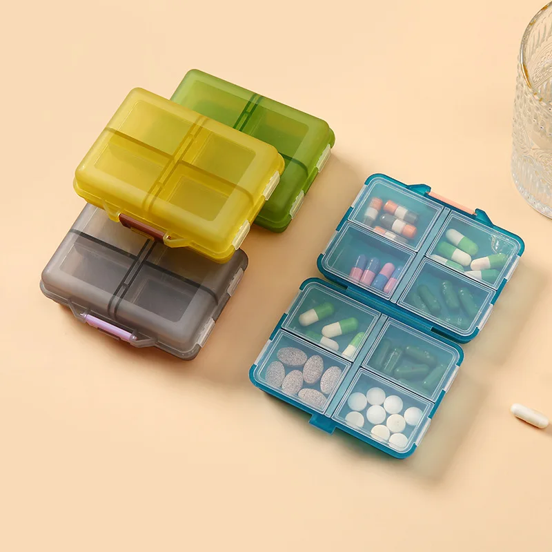 New Hot Small Portable Travel 7 Days 8 Grid Vitamin Pill Box Cases Container Organizer Storage Tablet Medicine Pills Fish Oils