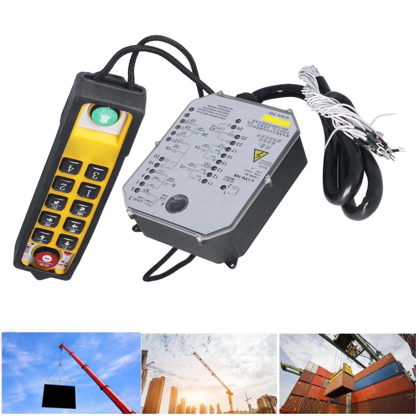 Аксессуары для подъемника контроллера крана, промышленный пульт дистанционного управления, 12 кнопок, светодиодный индикатор, контроллер крана, аксессуары для подъемника 800 МГц