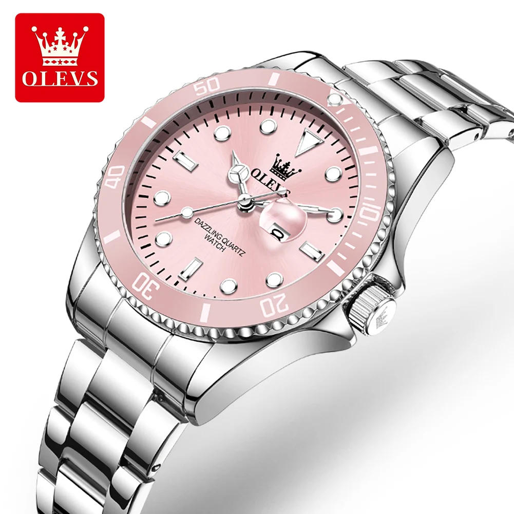 OLEVS Luxury Quartz Women's Watches Steel Strap Waterproof Luminous Top Brand Original Watches For Woman Elegant Ladies Watches - view 2