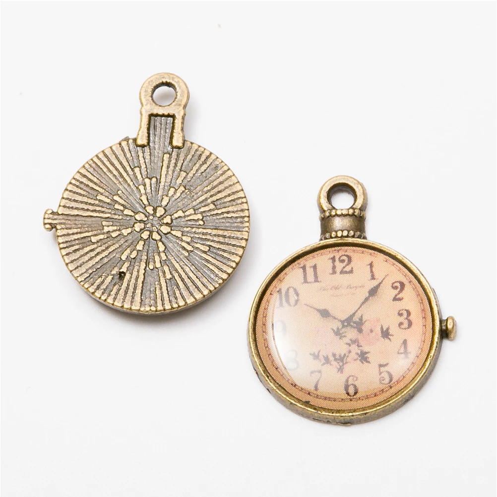 

15 Pcs Clock Charm Pendant Watch Jewelry Making Steampunk Accessories Vintage DIY Metal Necklace Bracelet Keychain