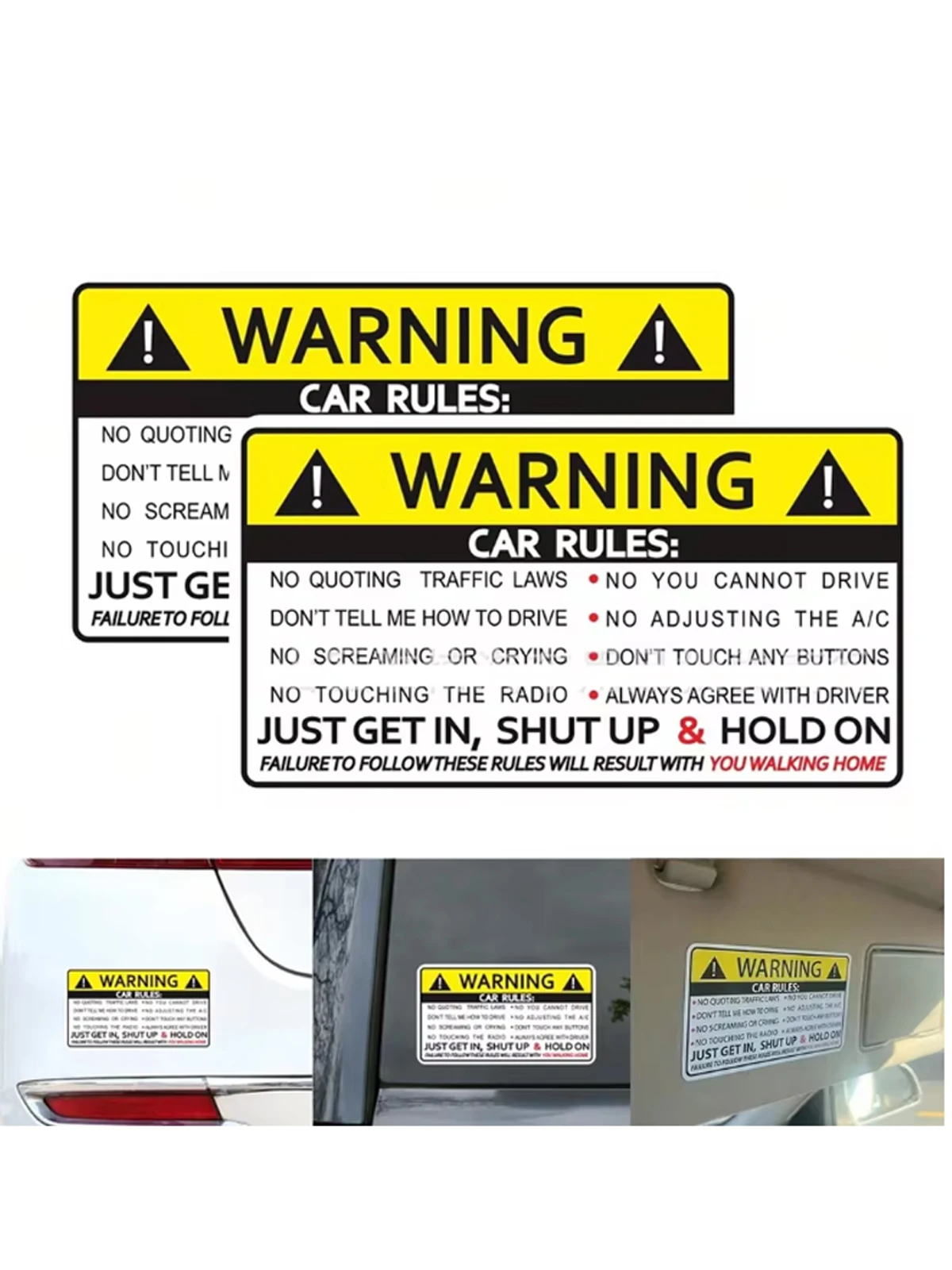 Cars Safety Warning Rules Car Sticker Personality Pvc Body Decoration Auto Accessories Waterproof Sunscreen Decal