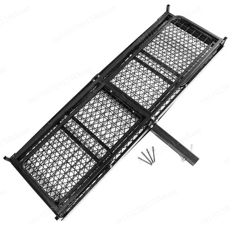 Folding Hitch Mount Cargo Carrier Heavy Duty for Car Rear, Luggage Rack and Cargo Basket with Storage