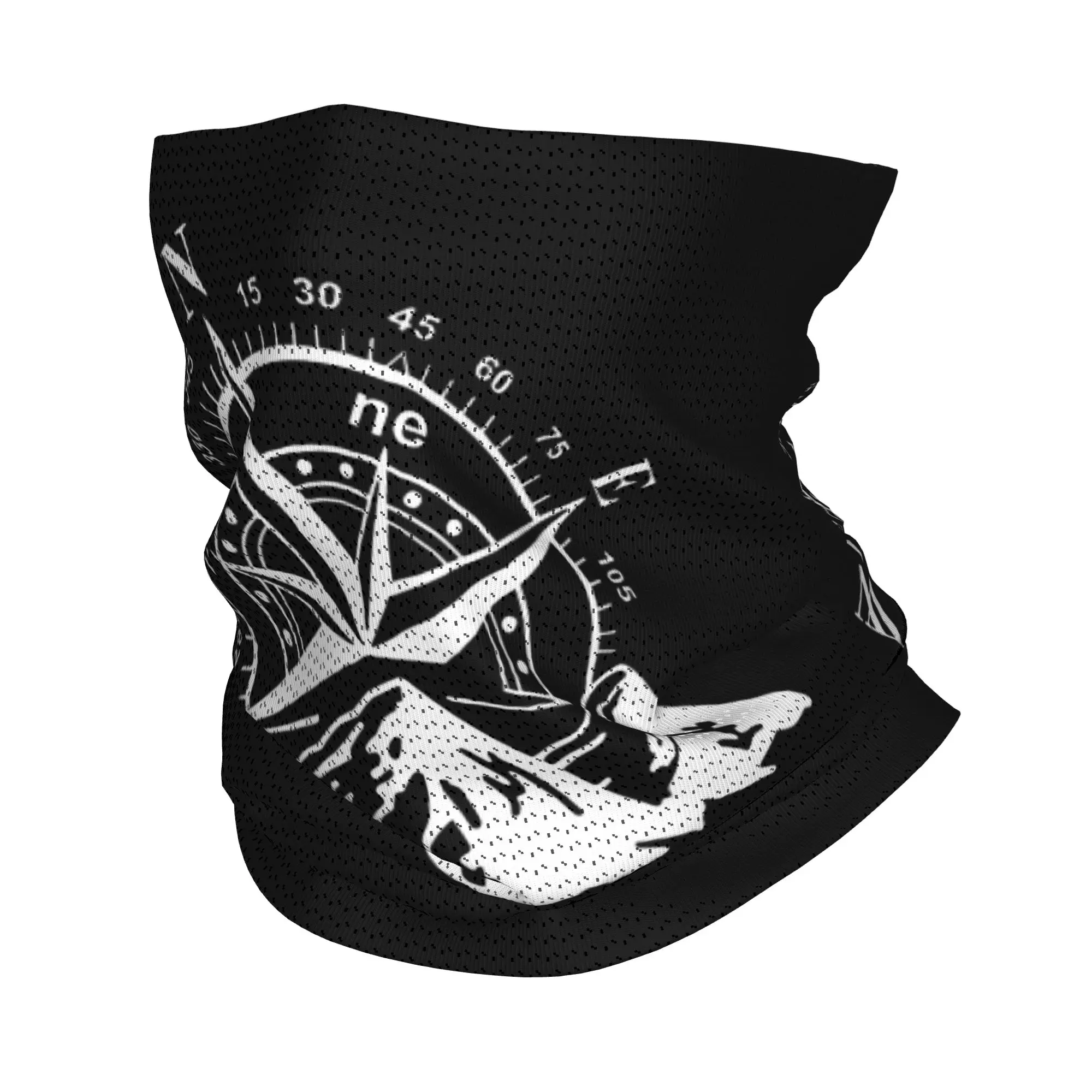 

Custom Navigate Mountain Adventure Compass Bandana Neck Warmer Men Women Winter Hiking Ski Scarf Gaiter Face Cover