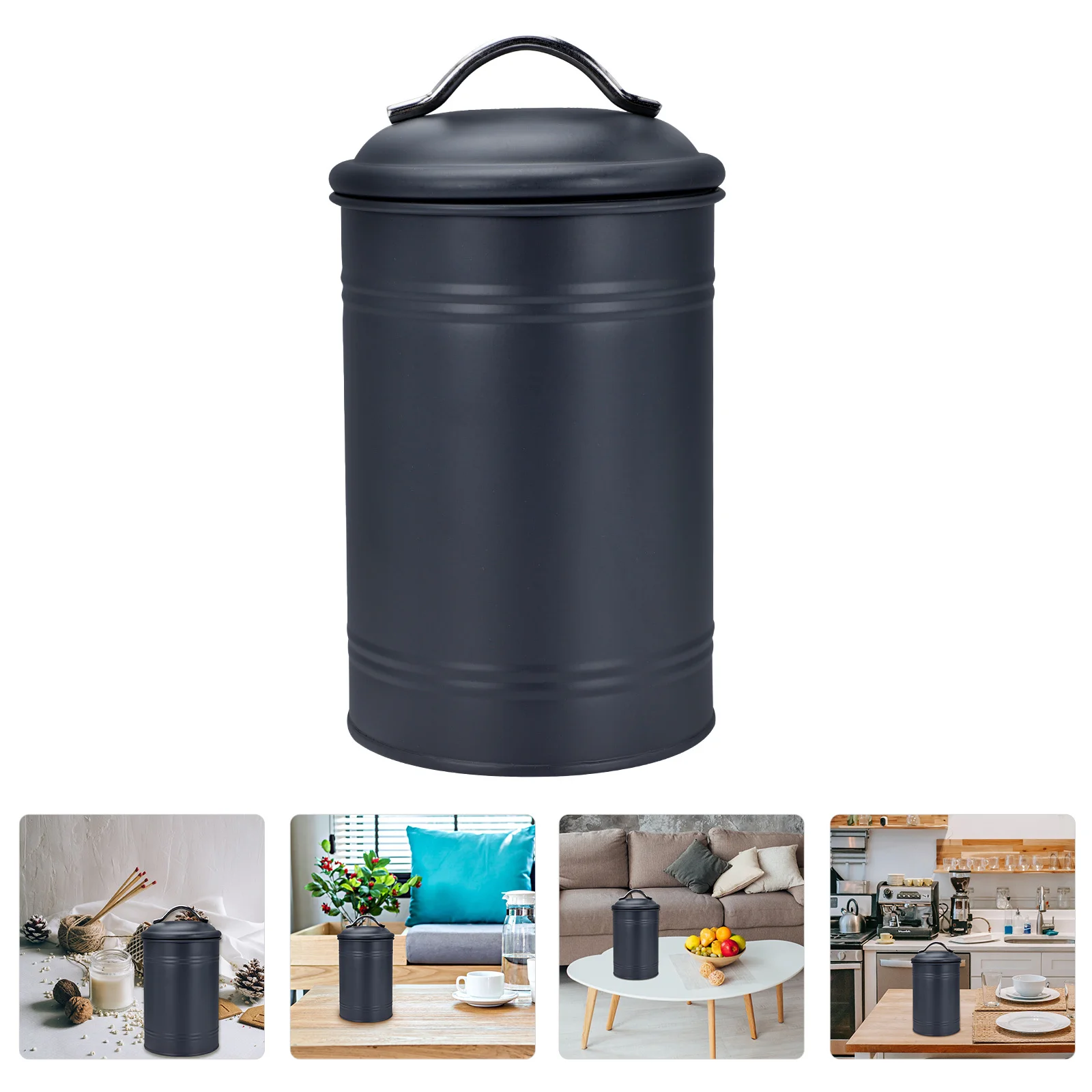 

1Pcs Iron Tea Tin Compact Snack Canister Sealed Kitchen Storage Holder for Tea Coffee Candy Lightweight Design